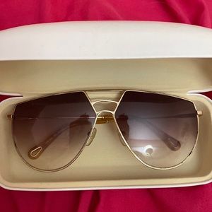 Chloé Gold Aviator Sunglasses